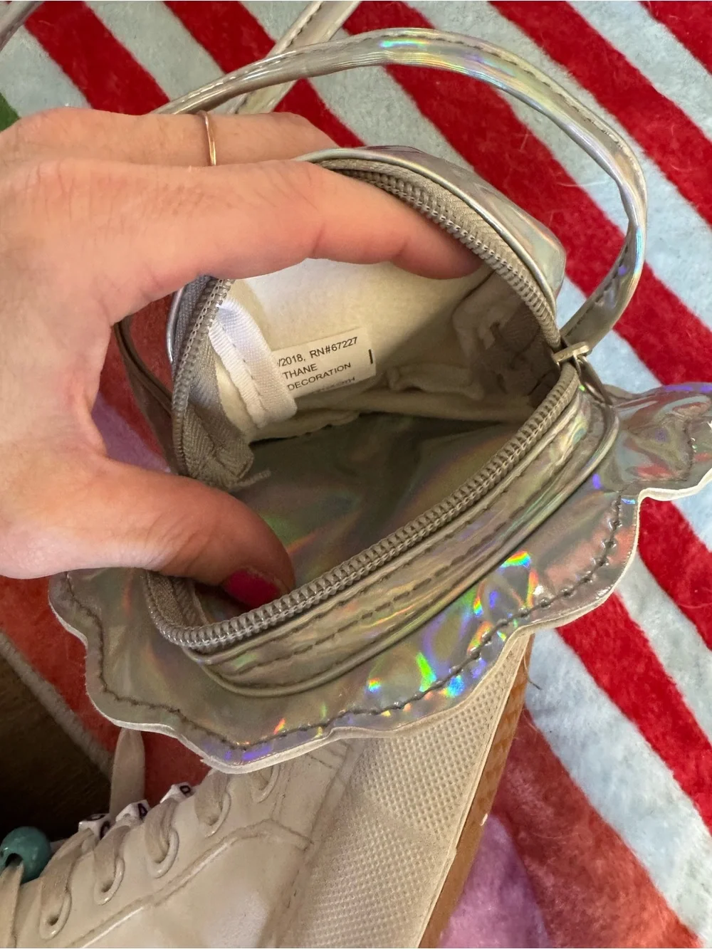 Holographic Shell Crossbody Bag - Iridescent Silver